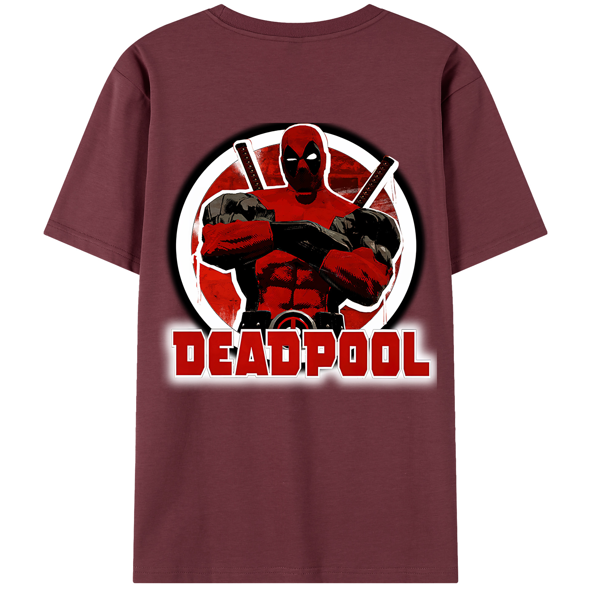 （画像用） Deadpool デッドプール 綿100％半袖Tシャツ（背面プリント）